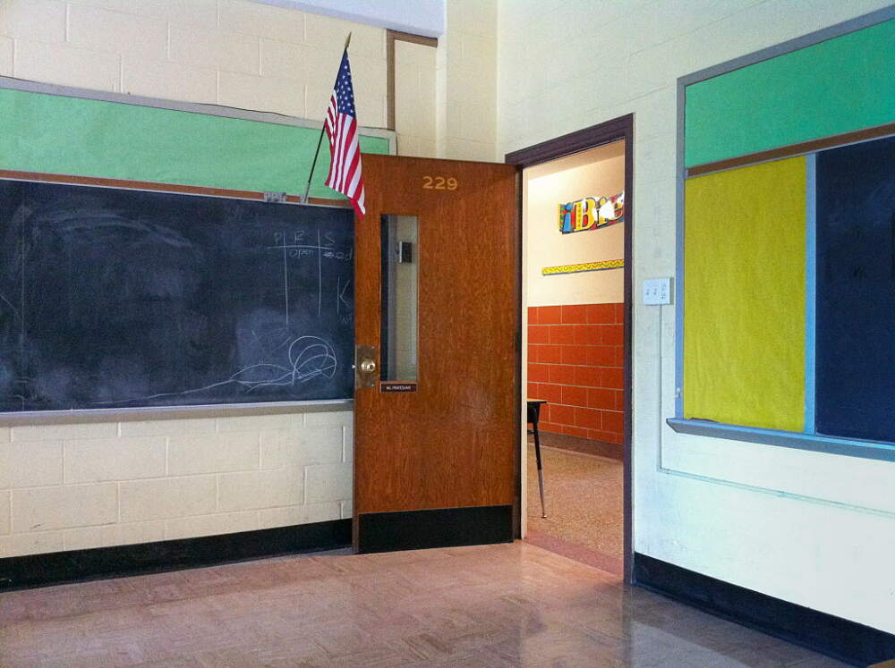Empty classroom In elementary school. (Photo By: Education Images/Universal Images Group via Getty Images)