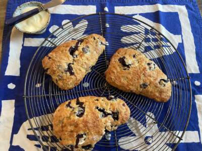 Blueberry and lemon scones. (Kathy Gunst/Here & Now)