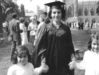 The author, right, with her sister, left, and her mother. Her mother, born in Cuba, was graduating with her masters degree in Spanish literature. (Courtesy Judy Bolton-Fasman)