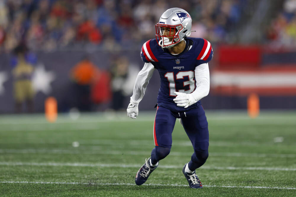 New England Patriots defensive back Jack Jones, prepares to defend during the first half of an NFL pre-season football game against the Houston Texans, Aug. 10, 2023, in Foxborough, Mass. (Greg M. Cooper/AP)