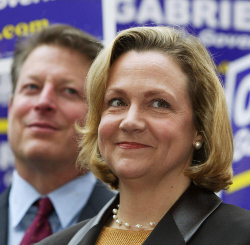 In an Oct. 4, 2002 file photo, then-Massachusetts Democratic gubernatorial candidate Shannon O'Brien are seen in Cambridge, Mass. with then-former Vice President Al Gore (Julia Malakie/AP)