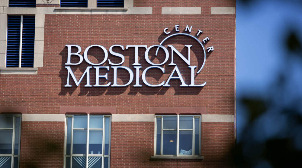 Boston Medical Center, seen from Harrison Avenue. (Robin Lubbock/WBUR)