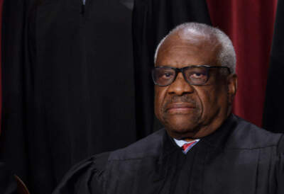 Associate US Supreme Court Justice Clarence Thomas poses for the official photo at the Supreme Court in Washington, DC on October 7, 2022. (Olivier Douliery/AFP via Getty Images)