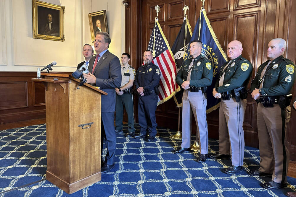 New Hampshire Gov. Chris Sununu announces details of a new Northern Border Alliance Task Force on Oct. 19 in Concord, N.H. (Holly Ramer/AP)