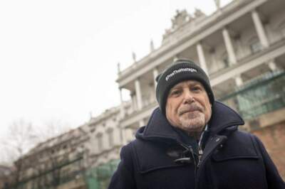 Barry Rosen, 77, a former US diplomat who was one of the 52 hostages held in Iran during 444 days from 1979 to 1981, speaks to AFP journalists outside the Coburg palace in Vienna , Austria, on January 14, 2022. - When Rosen, one of the 52 hostages in the seizure of the US Embassy in Tehran, traveled to Vienna to demand the release of prisoners in Iran, he had no idea of the impact of his initiative. (Photo by JOE KLAMAR / AFP) (Photo by JOE KLAMAR/AFP via Getty Images)