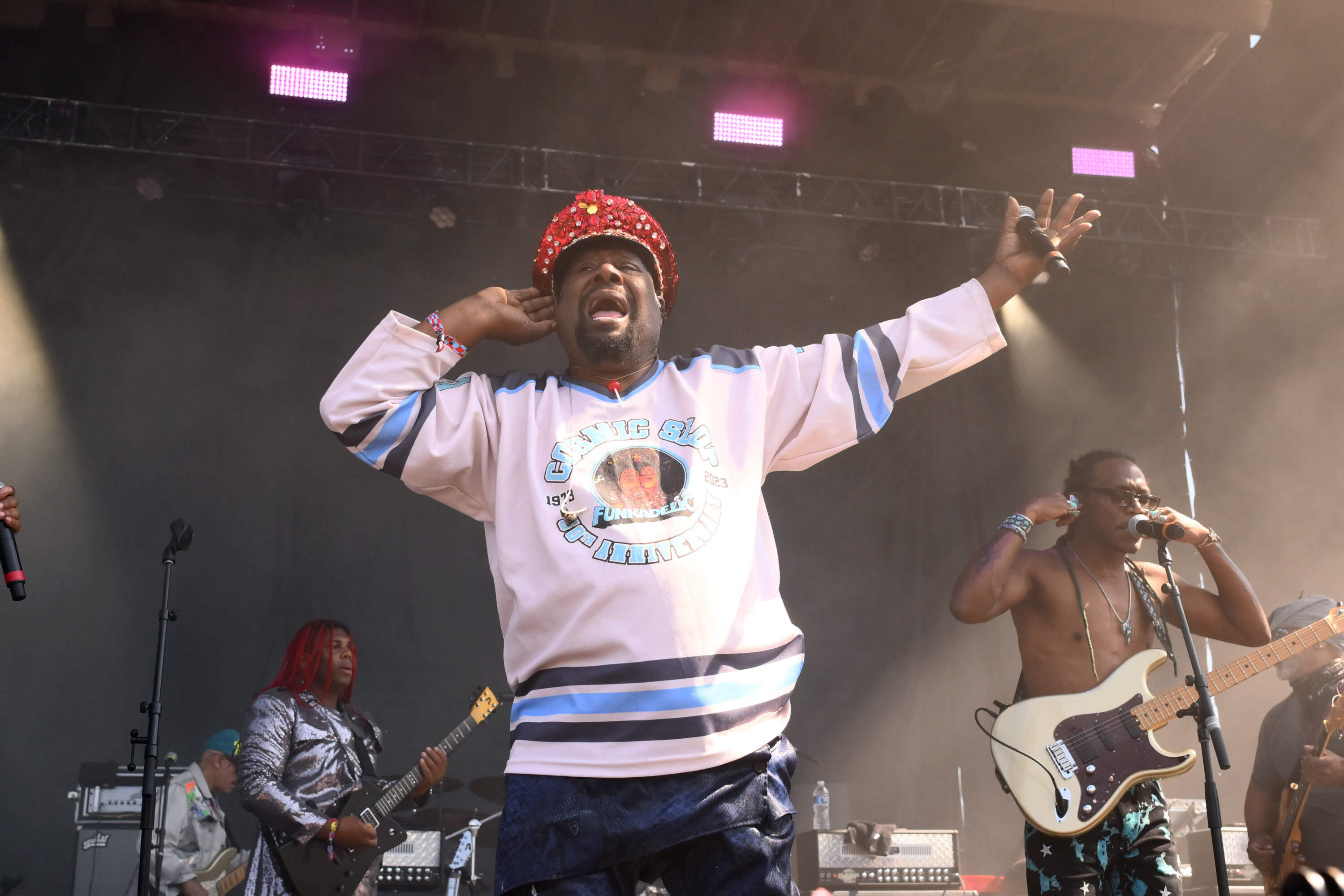 George Clinton of Parliament-Funkadelic performing at Riot Fest 2023 in Chicago on September 15, 2023. (Daniel Boczarski/Getty Images)