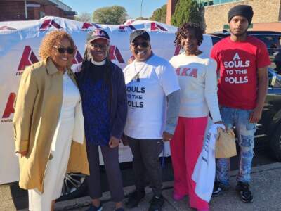 Pastor Lesley Jones (middle) and other voters at &quot;Souls to the Polls&quot; in Hamilton County, Ohio. (Courtesy of Pastor Lesley Jones)