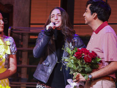 Actor Sara Bareilles participates in the curtain call for &quot;Waitress&quot; on Broadway. (Andy Kropa/Invision/AP)