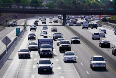 Traffic flows on westbound U.S. 50 in Sacramento, Calif., Wednesday, April 13, 2022. California wants electric vehicle sales to triple in the next four years to 35% of all new car purchases. (Rich Pedroncelli/AP)