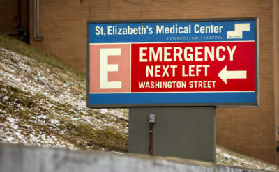 St. Elizabeth's Medical Center, a Steward Health Care family hospital in Brighton. (Robin Lubbock/WBUR)