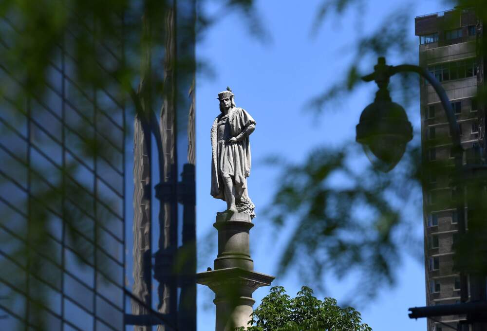 The statue of Christopher Columbus at Columbus Circle in New York City. (Angela Weiss/AFP via Getty Images)