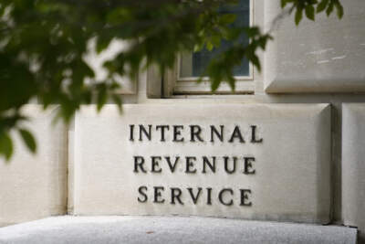 A sign outside the Internal Revenue Service building in Washington, D.C. (Patrick Semansky/AP)