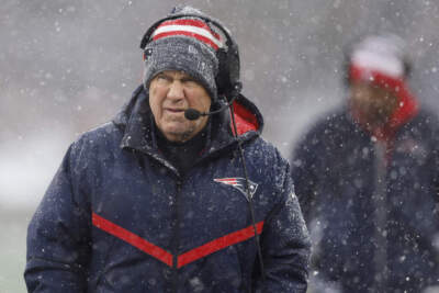 New England Patriots head coach Bill Belichick watches from the sideline during the first half of a game against the New York Jets, Sunday, Jan. 7, 2024, in Foxborough, Mass. (Michael Dwyer/AP)