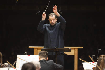 BSO Music Director Andris Nelsons leads the orchestra in Tania Leon's &quot;Stride.&quot; (Courtesy of Robert Torres)
