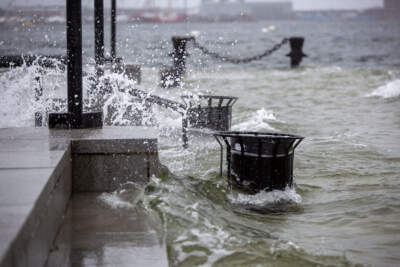 A nor'easter brought flooding but not the expected 8 inches of snow to Boston in February 2024. (Robin Lubbock/WBUR)