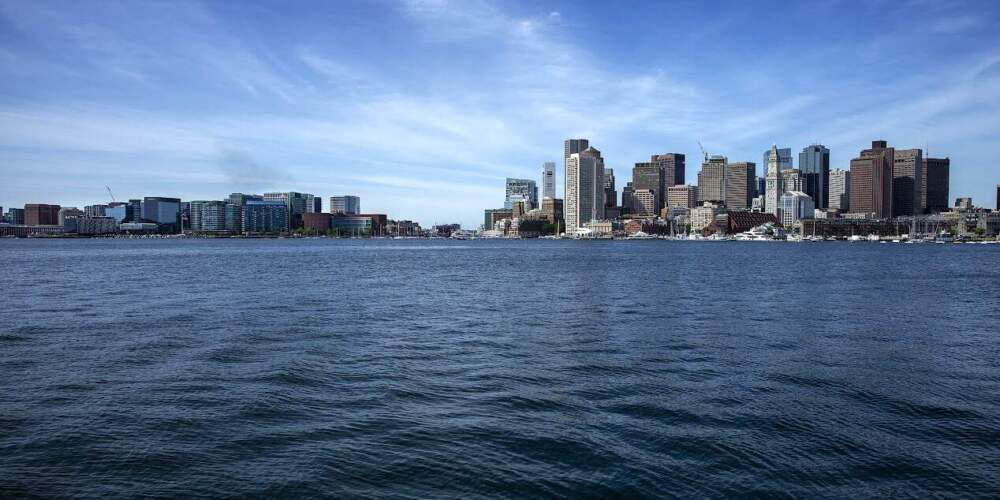 The Boston skyline seen from across the harbor. (Robin Lubbock/WBUR)