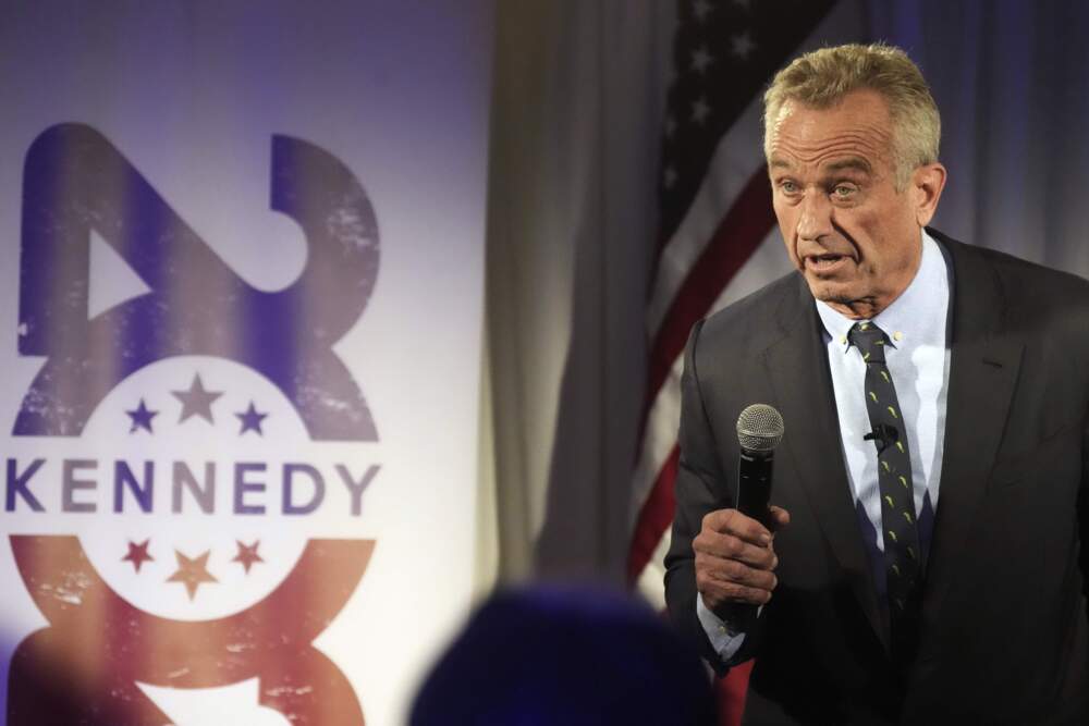 Independent presidential candidate Robert F. Kennedy Jr. speaks during a campaign event in 2023. (Meg Kinnard/AP)