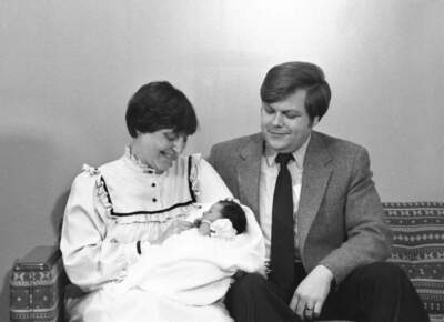The author, the first baby born via in vitro fertilization in the U.S. as a newborn with her parents, Judith and Roger Carr. (Bettmann Archive/Getty Images)