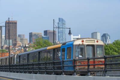 A Red Line train on the Longfellow Bridge as it enters Charles/MGH station Boston. (Sergi Reboredo/VW Pics/Universal Images Group via Getty Images)
