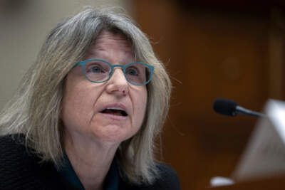 Massachusetts Institute of Technology President Sally Kornbluth speaks during a hearing of the House Committee on Education on Capitol Hill, in Washington. (Mark Schiefelbein/AP)