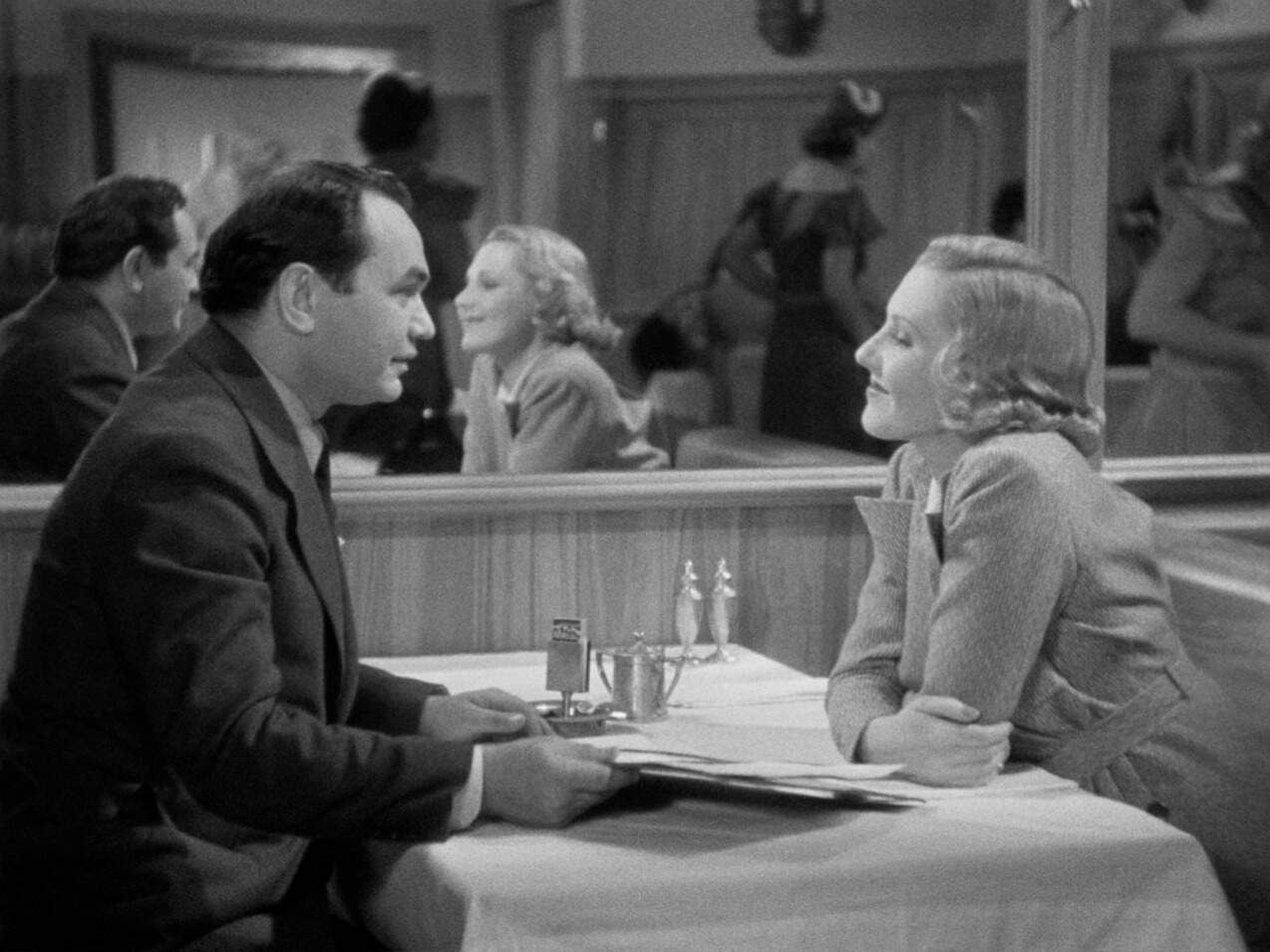 Edward G. Robinson and Jean Arthur in &quot;The Whole Town's Talking.&quot; (Courtesy Sony Pictures)