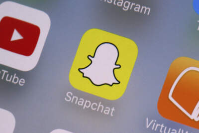 The Snapchat app is seen on a mobile device in 2017. (Richard Drew/AP)
