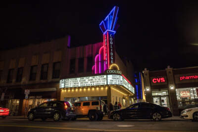 The Coolidge Corner Theatre on Harvard Street in Brookline. (Robin Lubbock/WBUR)