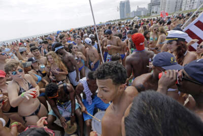 Spring breakers gather at Miami Beach in 2016. (Alan Diaz/AP)
