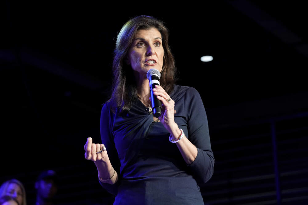 Republican presidential candidate and former UN Ambassador Nikki Haley speaks at a campaign event in Fort Worth, Texas, Monday, March 4, 2024. (Tony Gutierrez/AP)