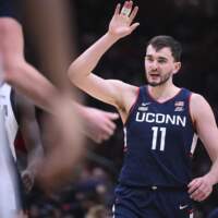 For March Madness, this Massachusetts mom is cheering on her UConn
Husky, Alex Karaban