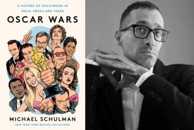 The cover of &quot;Oscar Wars&quot; and author Michael Schulman. (Courtesy of Ethan James Green)
