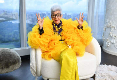 Iris Apfel sits for a portrait during her 100th Birthday Party at Central Park Tower on September 09, 2021 in New York City. (Noam Galai/Getty Images for Central Park Tower)