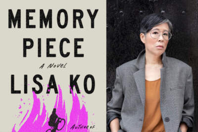 The cover of &quot;Memory Piece&quot; beside author Lisa Ko. (Courtesy)