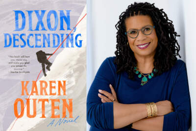 The cover of &quot;Dixon Descending&quot; and author Karen Outen. (Courtesy of Penguin Random House and Shala W. Graham)