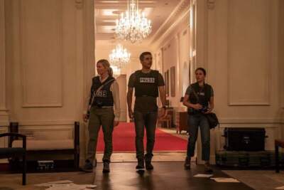 From left: Kirsten Dunst, Wagner Moura and Cailee Spaeny in &quot;Civil War.&quot; (Courtesy A24)