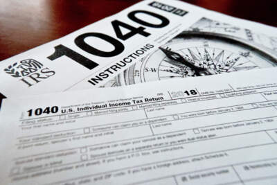 Internal Revenue Service taxes forms are seen. (Keith Srakocic/AP)