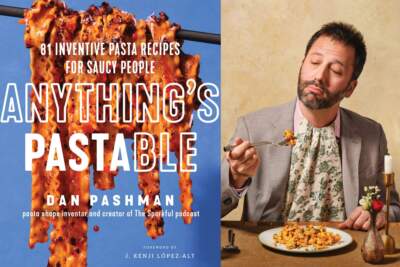 The cover of &quot;Anything's Pastable&quot; and author Dan Pashman. (Courtesy)