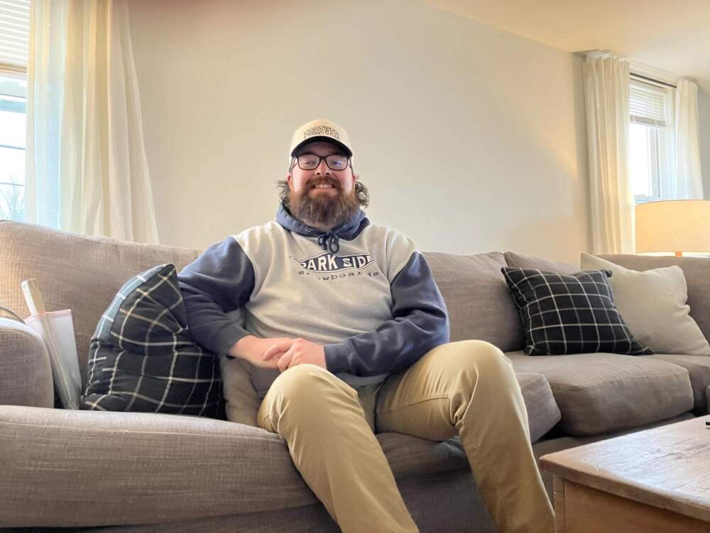 Connor, who asked to be referred to by first name only, rents an apartment in an old house in Pittsford, Vt. with his girlfriend. He says the unpredictable cost of fuel oil was a surprise expense when they moved back to a rural community in the state. (Abagael Giles/Vermont Public)
