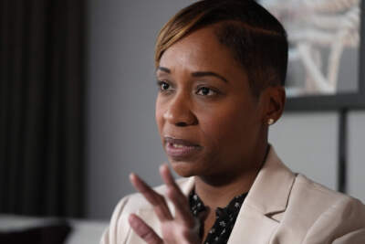 Massachusetts Attorney General Andrea Campbell answers a question during an interview at the State Attorneys General Association meetings, Nov. 14, 2023, in Boston. (Charles Krupa/AP)