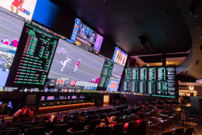 The sportsbook in the Circa Resort & Hotel ahead of Super Bowl LVIII on February 10, 2024 in Las Vegas, Nevada. (Mario Hommes/DeFodi Images via Getty Images)