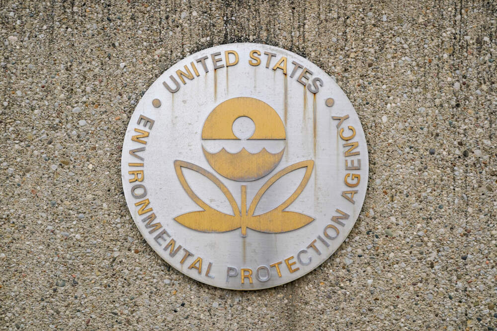 A U.S. Environmental Protection Agency sign outside the Andrew W. Breidenbach Environmental Research Center in Cincinnati. (Joshua A. Bickel/AP)
