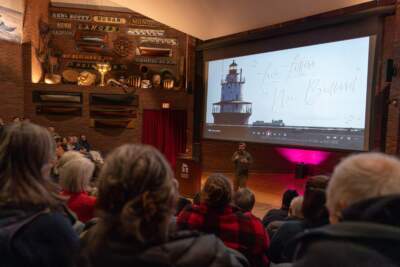 Ethan de Aguiar introduces &quot;Love Letters to New Bedford&quot; at the New Bedford Whaling Museum. (Courtesy Josh Souza)