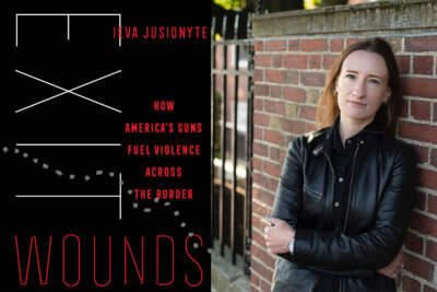 The cover of &quot;Exit Wounds&quot; beside author Ieva Jusionyte. (Courtesy)