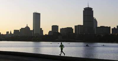 A view of the potential South Cambridge (?) from Memorial Drive. A Cambridge city councilor launched an April Fool's Day campaign to annex Boston. (Charles Krupa/AP)