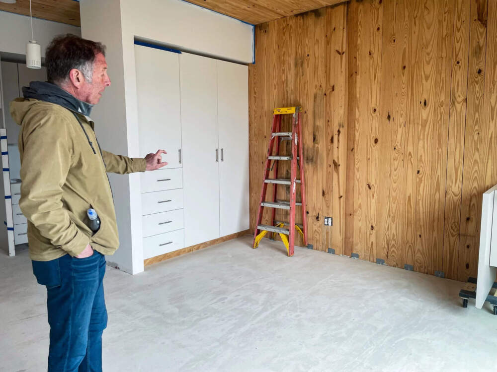 “The gaps in between wood, it's something that's natural and we're not trying to hide the fact that it's natural wood,” said Developer Jeff Spiritos at the ACME timber lofts on Crown Street in New Haven, Connecticut on April 11th, 2024.