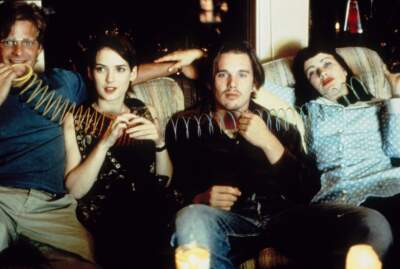 From left, Steve Zahn, Winona Ryder, Ethan Hawke and Janeane Garofalo in director Ben Stiller's 1994 film &quot;Reality Bites.&quot; (Courtesy Photofest)