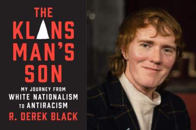The cover of &quot;The Klansman's Son&quot; and author J. Derek Black. (Courtesy of Abrams Press and Torstein Olav Eriksen)