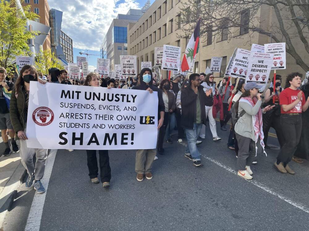 MIT students protest in wake of arrests (Barbara Moran/WBUR)